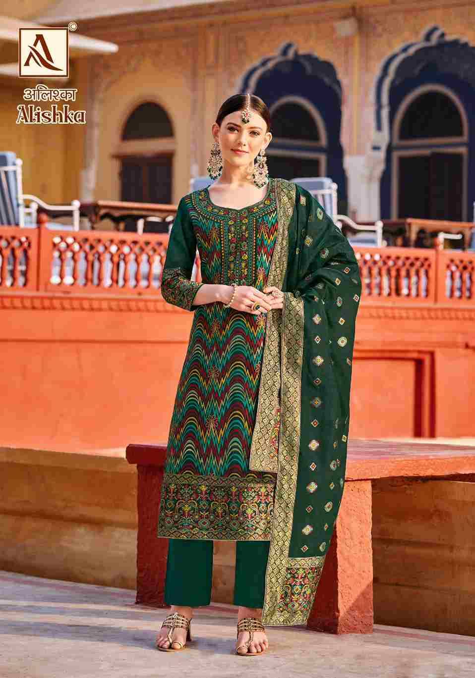 Alishka By Alok Suit 1458-001 To 1458-006 Series Indian Traditional Wear Collection Beautiful Stylish Fancy Colorful Party Wear & Wear Pure Jacquard Dress At Wholesale Price