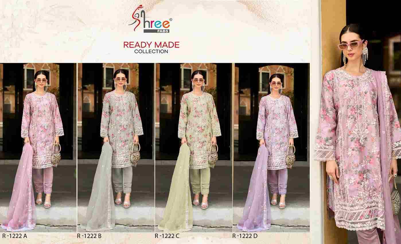 Shree Fabs Hit Design R-1222 Colours By Shree Fabs R-1222-A To R-1222-D Series Beautiful Pakistani Suits Stylish Fancy Colorful Party Wear & Occasional Wear Organza Embroidered Dresses At Wholesale Price