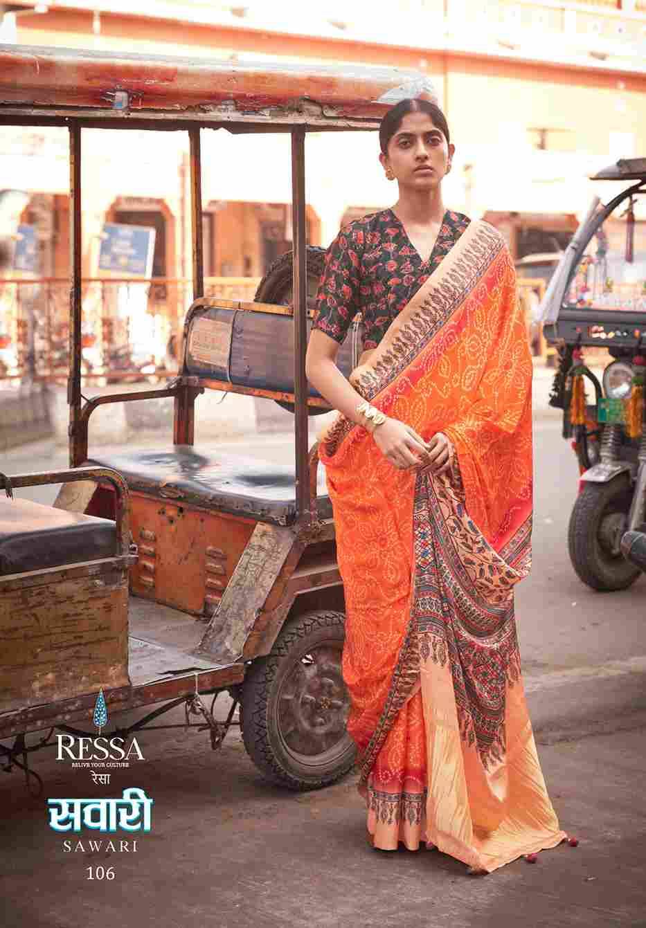 Sawari By Ressa 101 To 108 Series Indian Traditional Wear Collection Beautiful Stylish Fancy Colorful Party Wear & Occasional Wear Viscose Sarees At Wholesale Price