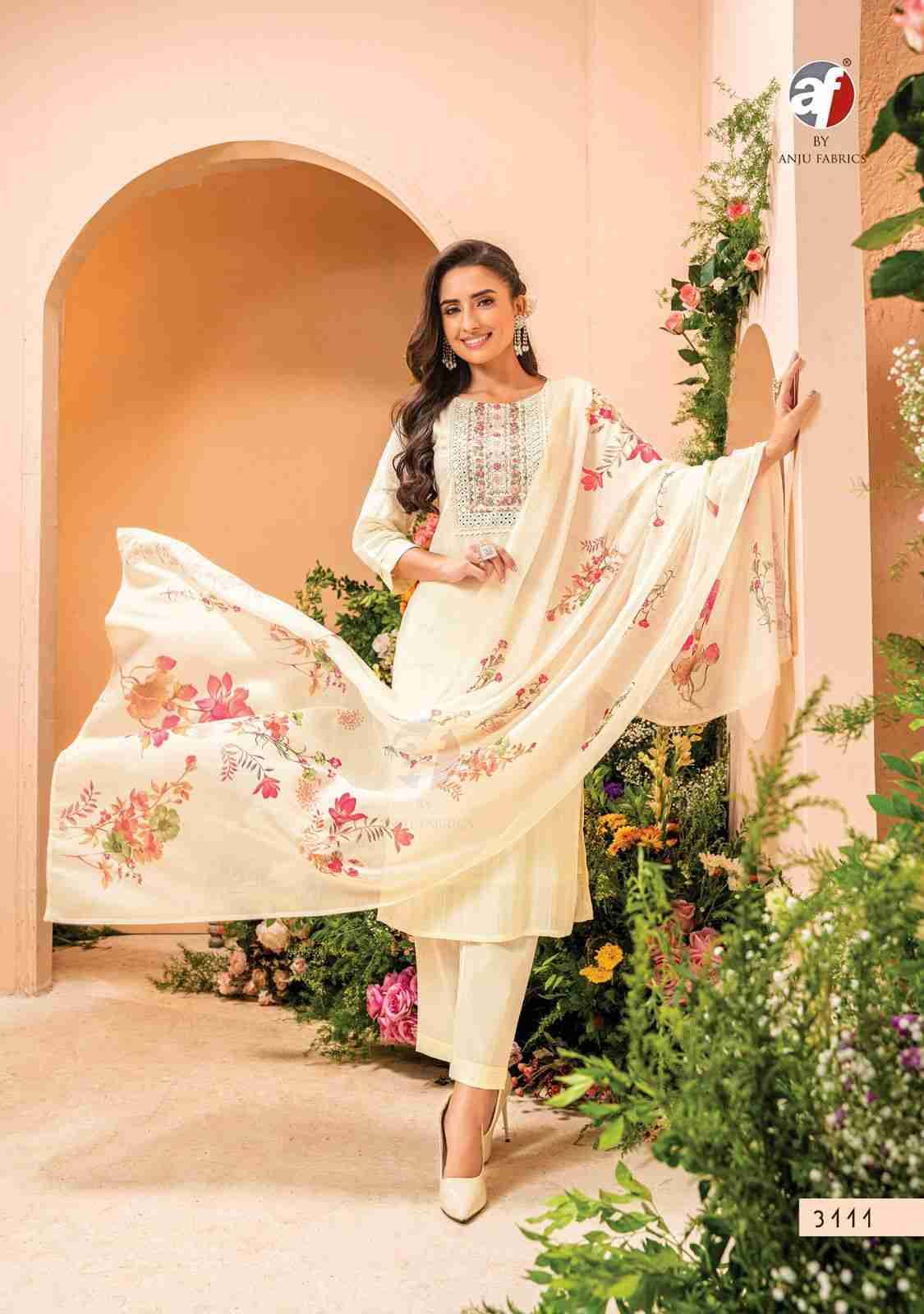 Pretty Petals By Anju Fabrics 3111 To 3116 Series Beautiful Stylish Suits Fancy Colorful Casual Wear & Ethnic Wear & Ready To Wear Viscose Cotton Dresses At Wholesale Price