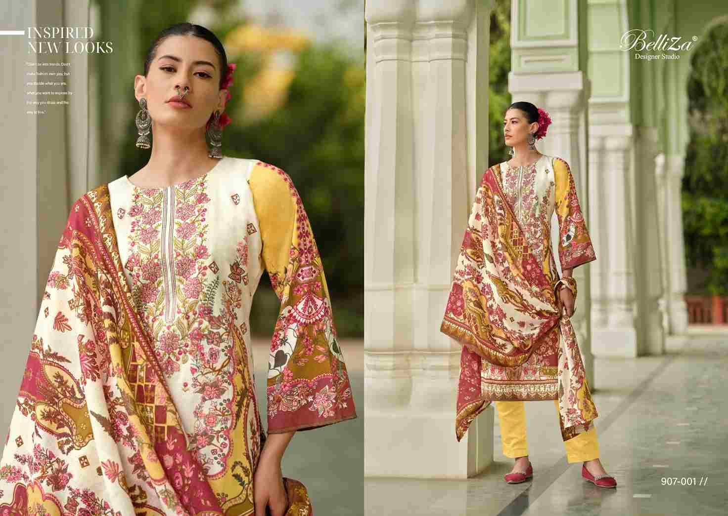 Naira Vol-47 By Belliza 907-001 To 907-008 Series Beautiful Festive Suits Stylish Fancy Colorful Casual Wear & Ethnic Wear Pure Cotton Print Dresses At Wholesale Price