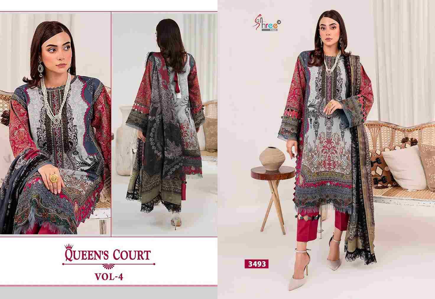 Queens Court Vol-4 By Shree Fabs 3491 To 3497 Series Designer Pakistani Suits Beautiful Stylish Fancy Colorful Party Wear & Occasional Wear Pure Lawn Cotton Print Embroidered Dresses At Wholesale Price