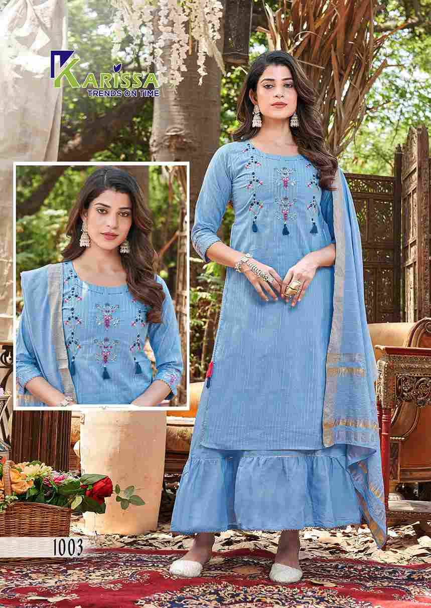 Harmony By Karissa 1001 To 1006 Series Beautiful Festive Suits Colorful Stylish Fancy Casual Wear & Ethnic Wear Pure Cotton Dresses At Wholesale Price