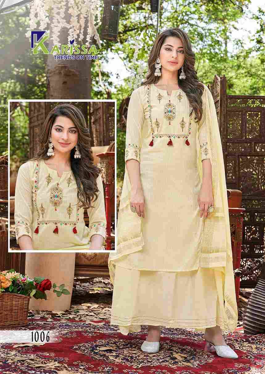 Harmony By Karissa 1001 To 1006 Series Beautiful Festive Suits Colorful Stylish Fancy Casual Wear & Ethnic Wear Pure Cotton Dresses At Wholesale Price