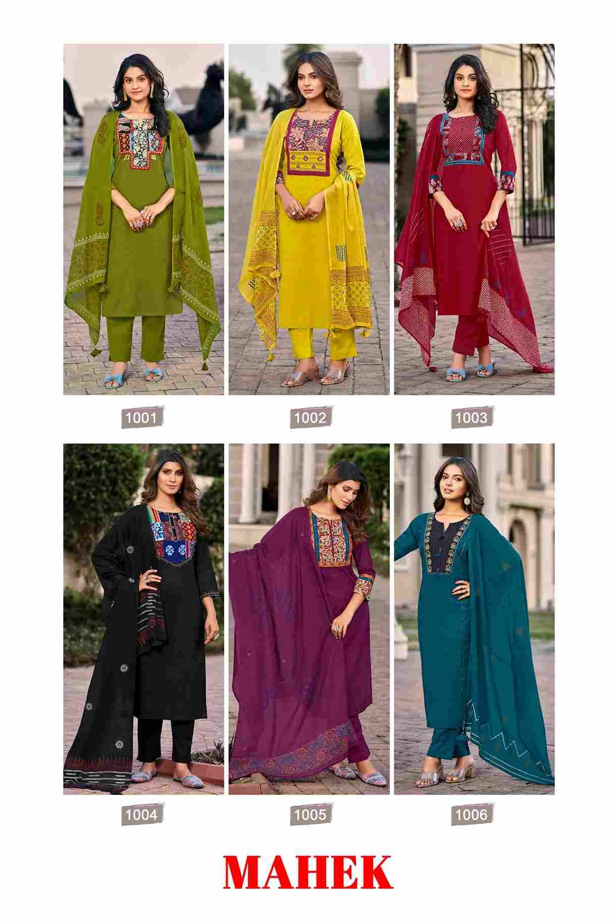 Mahek By Ossm 1001 To 1006 Series Beautiful Suits Colorful Stylish Fancy Casual Wear & Ethnic Wear Premium Cotton Dresses At Wholesale Price