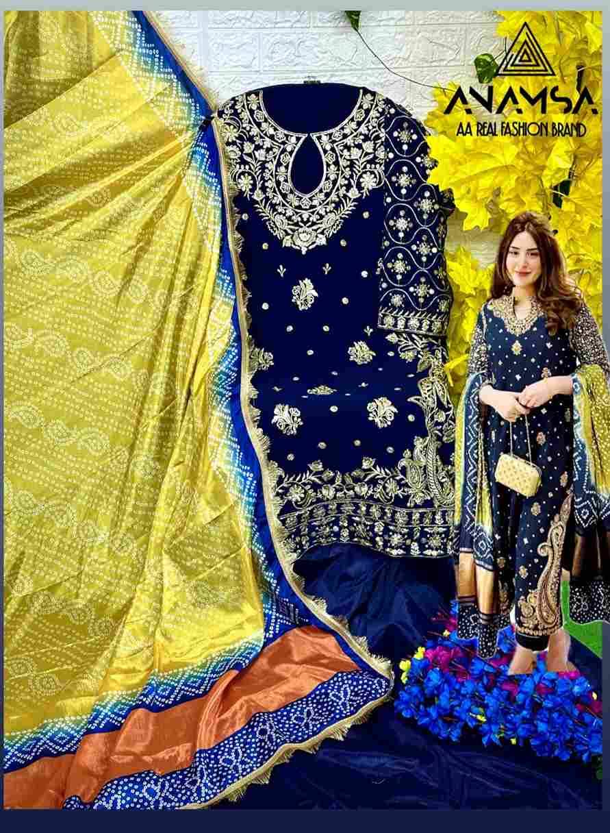 Anamsa Hit Design 427 By Fashid Wholesale Designer Pakistani Suits Collection Beautiful Stylish Fancy Colorful Party Wear & Occasional Wear Faux Georgette Embroidered Dresses At Wholesale Price