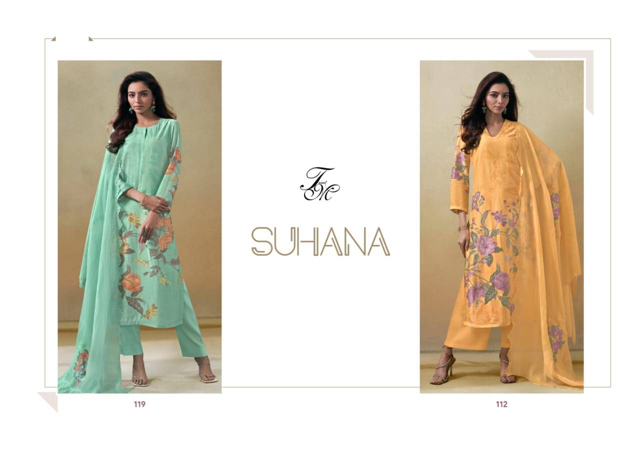 Suhana By T And M Designer Studio Beautiful Festive Suits Colorful Stylish Fancy Casual Wear & Ethnic Wear Pure Muslin Silk Print Dresses At Wholesale Price