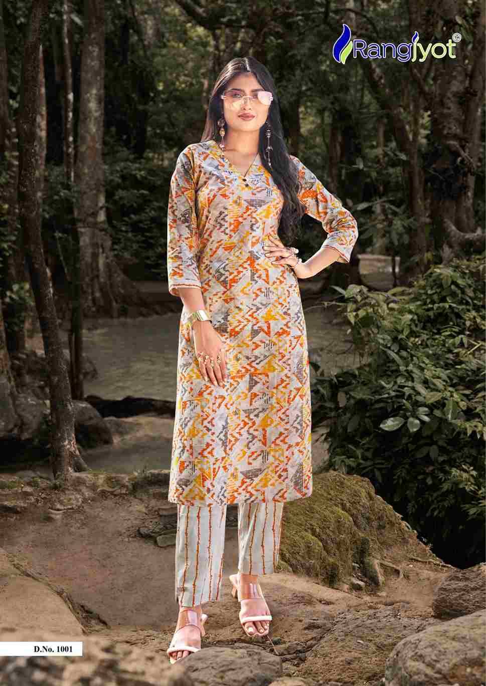 Rangriti By Rangjyot Fashion 1001 To 1008 Series Designer Stylish Fancy Colorful Beautiful Party Wear & Ethnic Wear Collection Pure Cotton Kurtis With Bottom At Wholesale Price