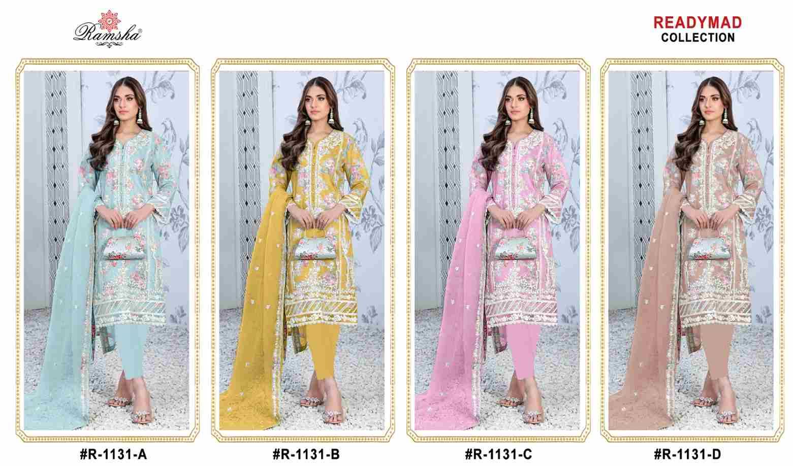 Ramsha 1131 Colours By Ramsha 1131-A To 1131-D Series Beautiful Pakistani Suits Colorful Stylish Fancy Casual Wear & Ethnic Wear Organza Dresses At Wholesale Price