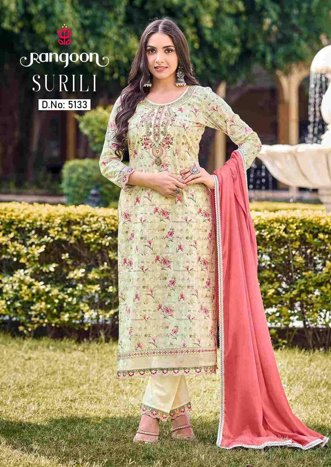 Surili By Rangoon 5131 To 5134 Series Festive Suits Beautiful Fancy Colorful Stylish Party Wear & Occasional Wear Pure Cotton Print Dresses At Wholesale Price