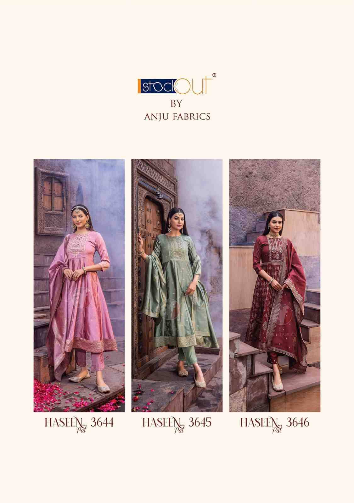 Haseen Pal Vol-9 By Anju Fabrics 3641 To 3646 Series Festive Suits Beautiful Fancy Colorful Stylish Party Wear & Occasional Wear Banarasi Silk Jacquard Dresses At Wholesale Price