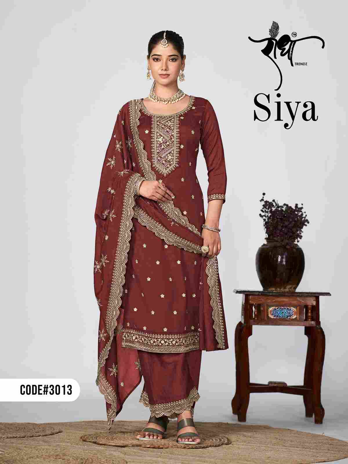 Siya By Radha Trendz 3011 To 3014 Series Beautiful Festive Suits Colorful Stylish Fancy Casual Wear & Ethnic Wear Pure Vichitra Dresses At Wholesale Price
