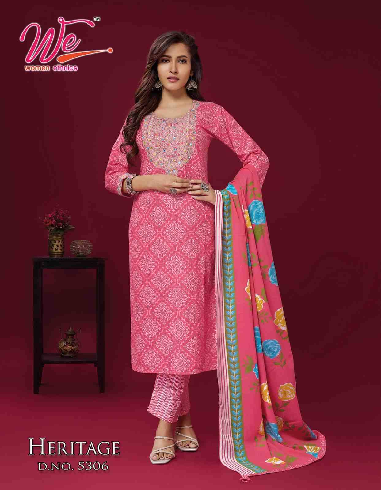 Heritage By Women Ethnics 5301 To 5306 Series Beautiful Festive Suits Colorful Stylish Fancy Casual Wear & Ethnic Wear Pure Cotton Dresses At Wholesale Price