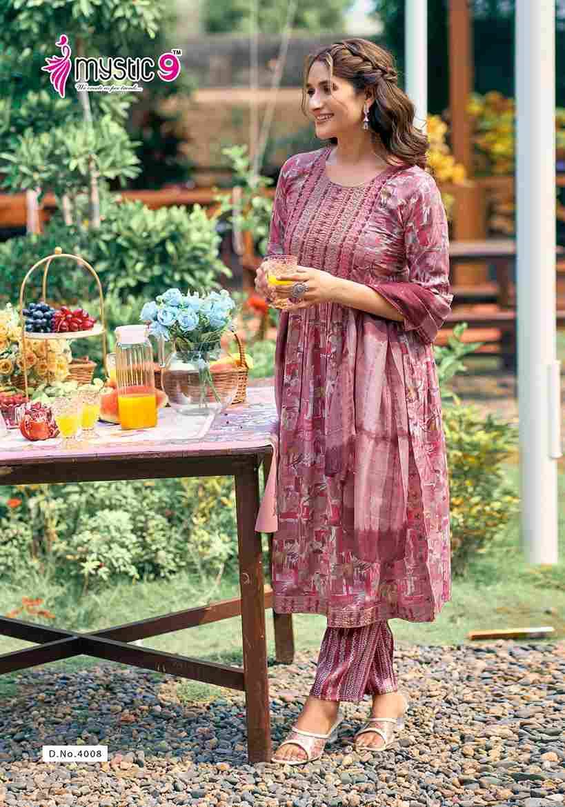 Sara Vol-4 By Mystic 9 4001 To 4008 Series Beautiful Festive Suits Colorful Stylish Fancy Casual Wear & Ethnic Wear Rayon Foil Dresses At Wholesale Price