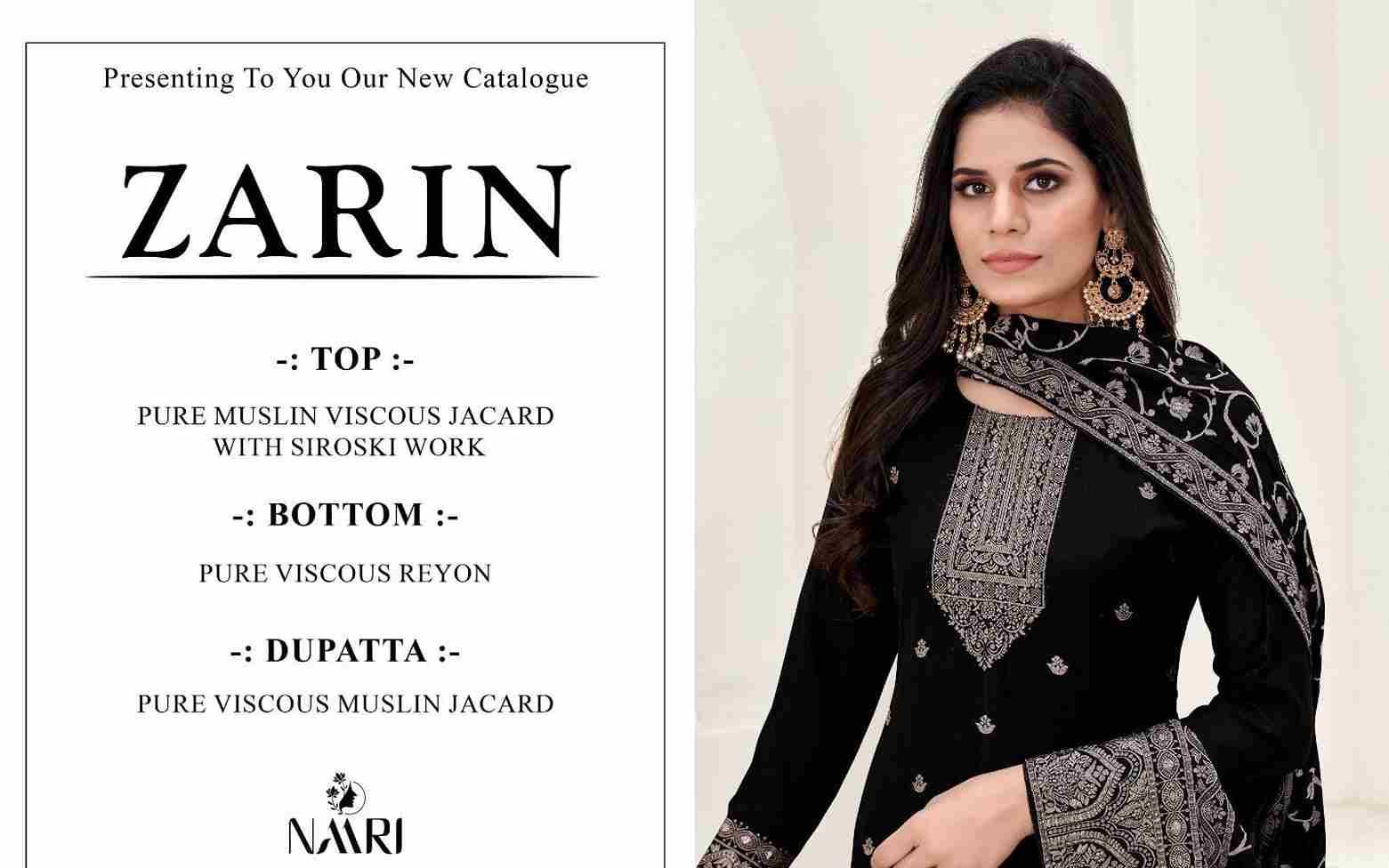 Zarin By Naari 86001 To 86002 Series Beautiful Festive Suits Colorful Stylish Fancy Casual Wear & Ethnic Wear Pure Muslin Jacquard Dresses At Wholesale Price