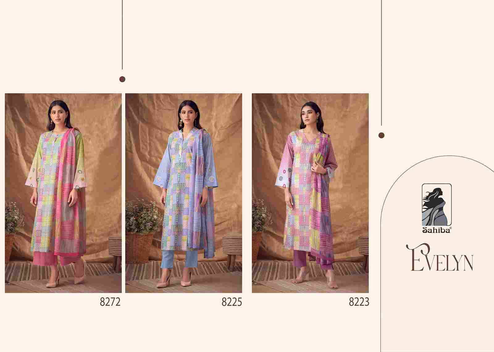 Evelyn By Sahiba Fabrics Beautiful Festive Suits Colorful Stylish Fancy Casual Wear & Ethnic Wear Pure Cotton Lawn Dresses At Wholesale Price