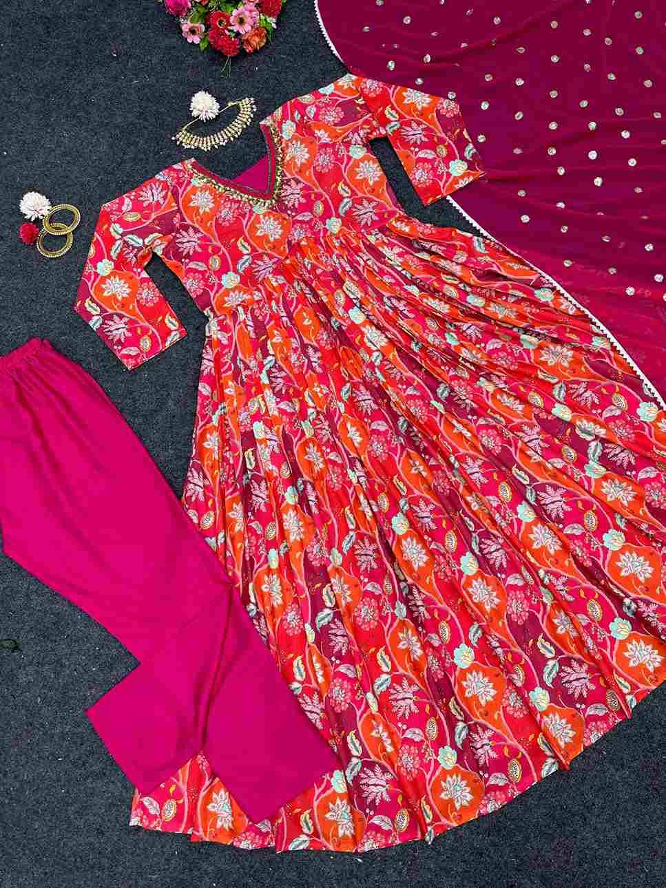 5610 By Fashid Wholesale Beautiful Stylish Suits Fancy Colorful Casual Wear & Ethnic Wear & Ready To Wear Chinnon Silk Dresses At Wholesale Price