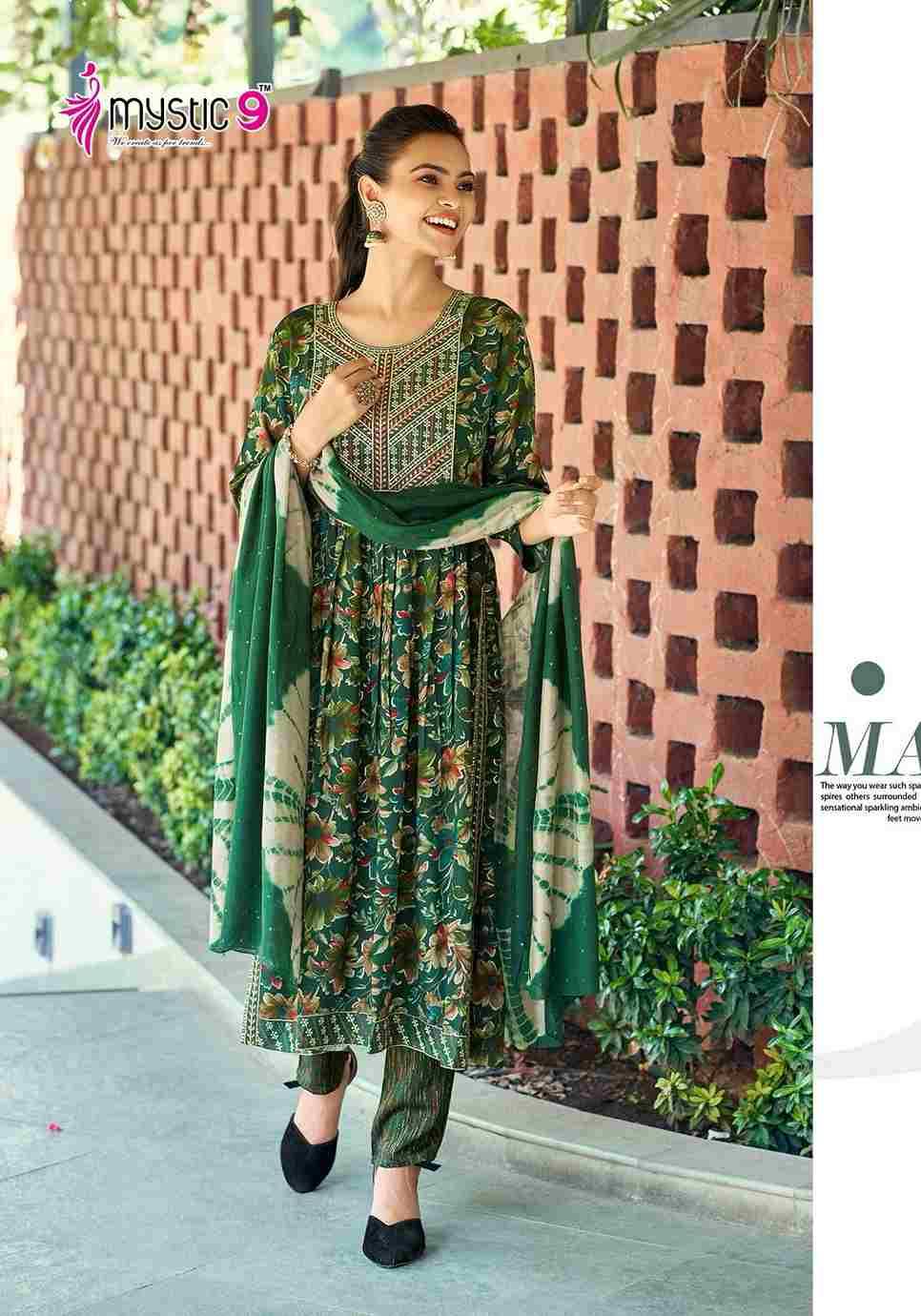 Black Beauty By Mystic 9 1001 To 1008 Series Beautiful Suits Colorful Stylish Fancy Casual Wear & Ethnic Wear Rayon Foil Print Dresses At Wholesale Price