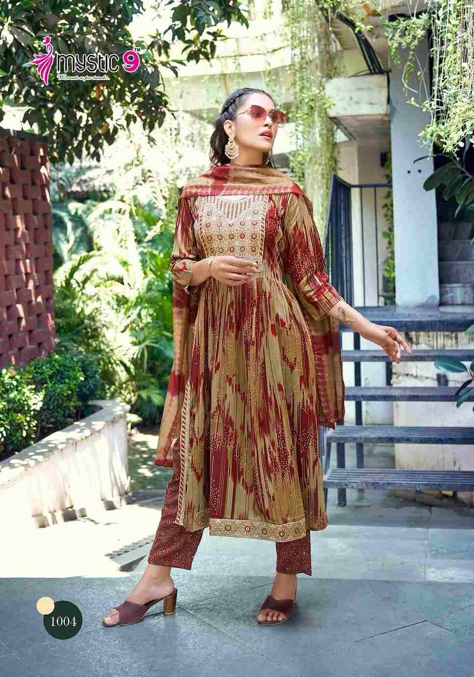 Black Beauty By Mystic 9 1001 To 1008 Series Beautiful Suits Colorful Stylish Fancy Casual Wear & Ethnic Wear Rayon Foil Print Dresses At Wholesale Price