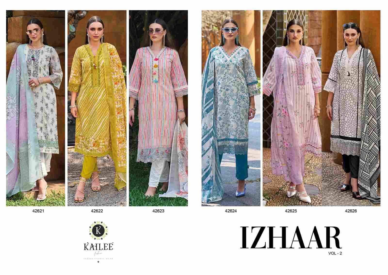 Izhaar Vol-2 By Kailee 42621 To 42626 Series Beautiful Stylish Festive Suits Fancy Colorful Casual Wear & Ethnic Wear & Ready To Wear Pure Linen Print Embroidered Dresses At Wholesale Price