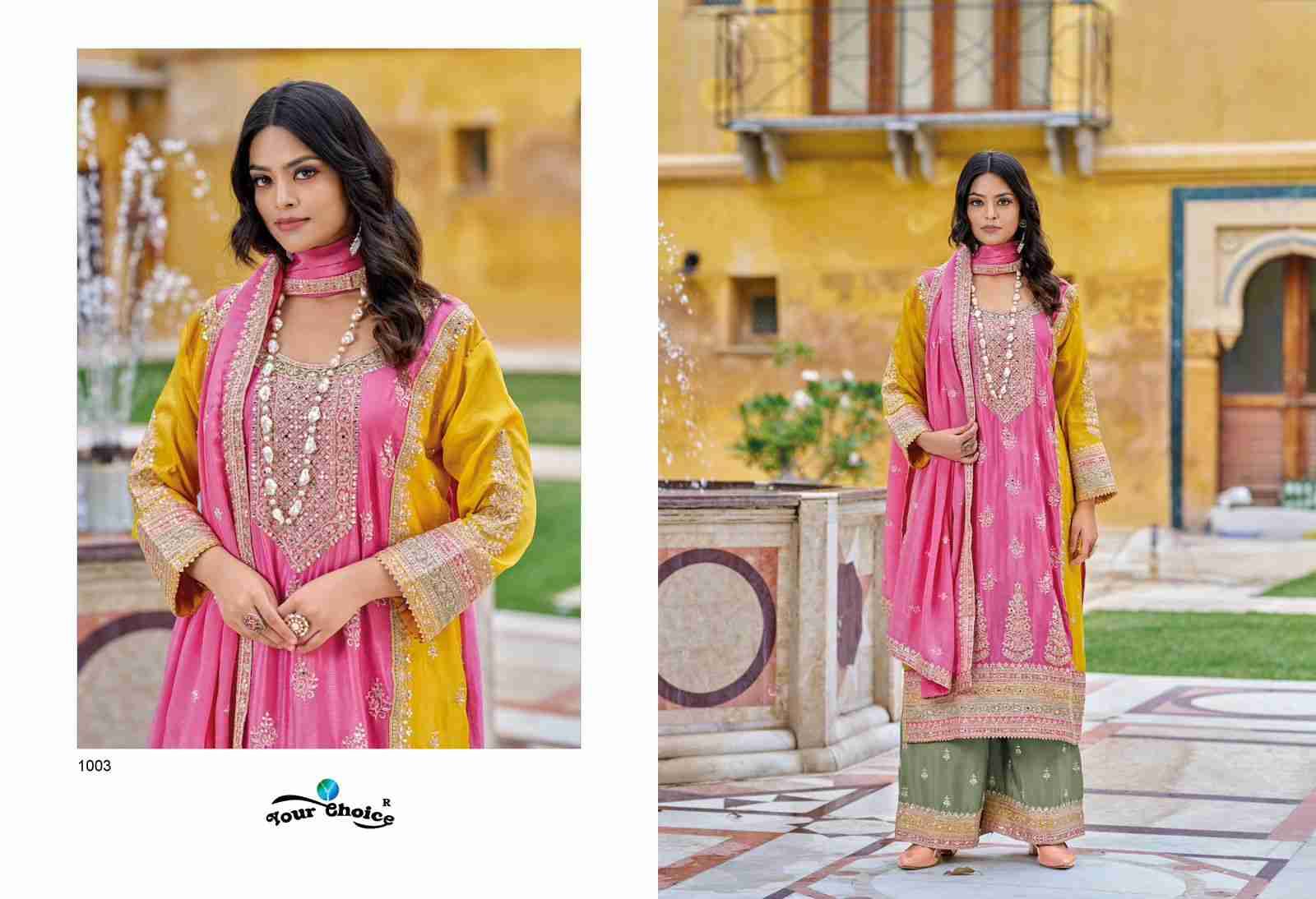 Galaxy Vol-3 By Your Choice 1001 To 1003 Series Beautiful Stylish Festive Suits Fancy Colorful Casual Wear & Ethnic Wear & Ready To Wear Pure Chinnon Embroidered Dresses At Wholesale Price