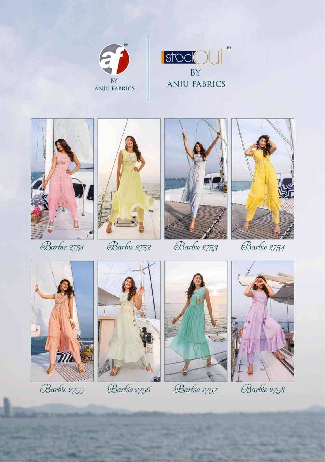 Barbie Vol-2 By Anju Fabrics 2751 To 2758 Series Designer Stylish Fancy Colorful Beautiful Party Wear & Ethnic Wear Collection Mal Cotton Kurtis With Bottom At Wholesale Price