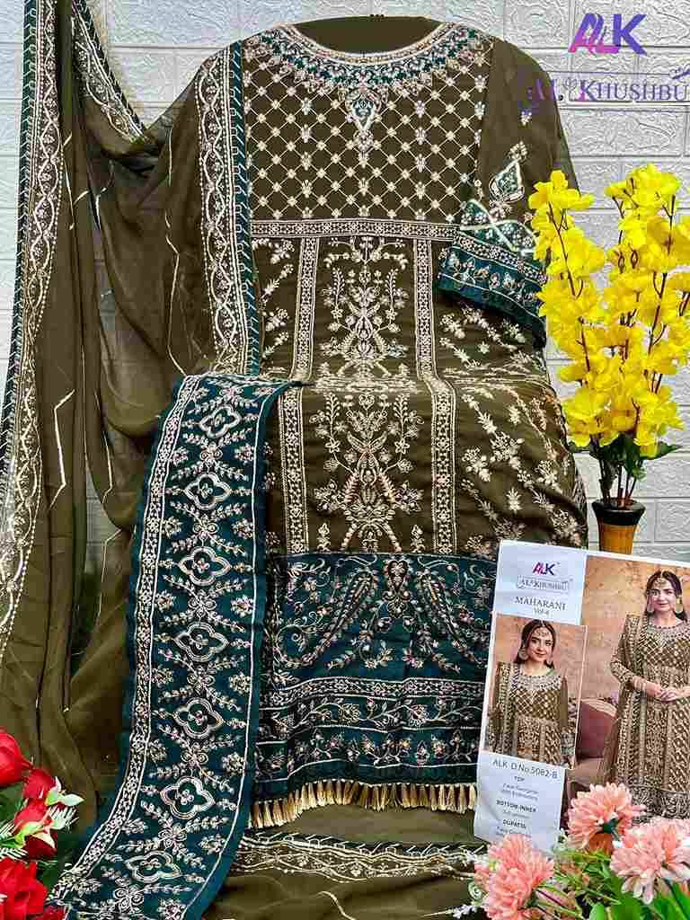 Maharani Vol-4 By Al Khushbu 5082-A To 5082-D Series Designer Pakistani Suits Beautiful Stylish Fancy Colorful Party Wear & Occasional Wear Faux Georgette Embroidered Dresses At Wholesale Price