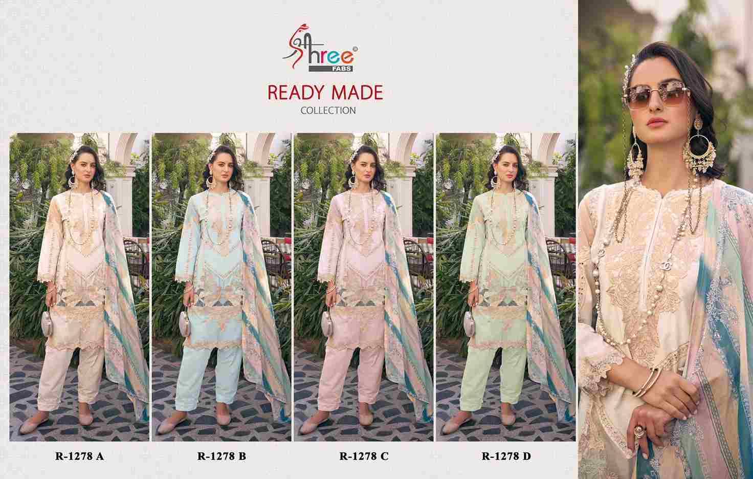 Shree Fabs Hit Design R-1278 Colours By Shree Fabs R-1278-A To R-1278-D Series Beautiful Pakistani Suits Stylish Fancy Colorful Party Wear & Occasional Wear Pure Cambric Lawn Cotton Embroidered Dresses At Wholesale Price