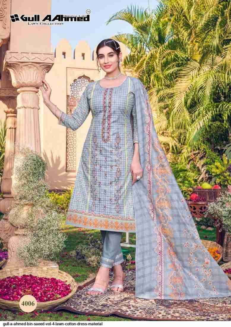 Bin Saeed Vol-4 By Gull Aahmed 4001 To 4006 Series Beautiful Festive Suits Colorful Stylish Fancy Casual Wear & Ethnic Wear Pure Lawn Dresses At Wholesale Price