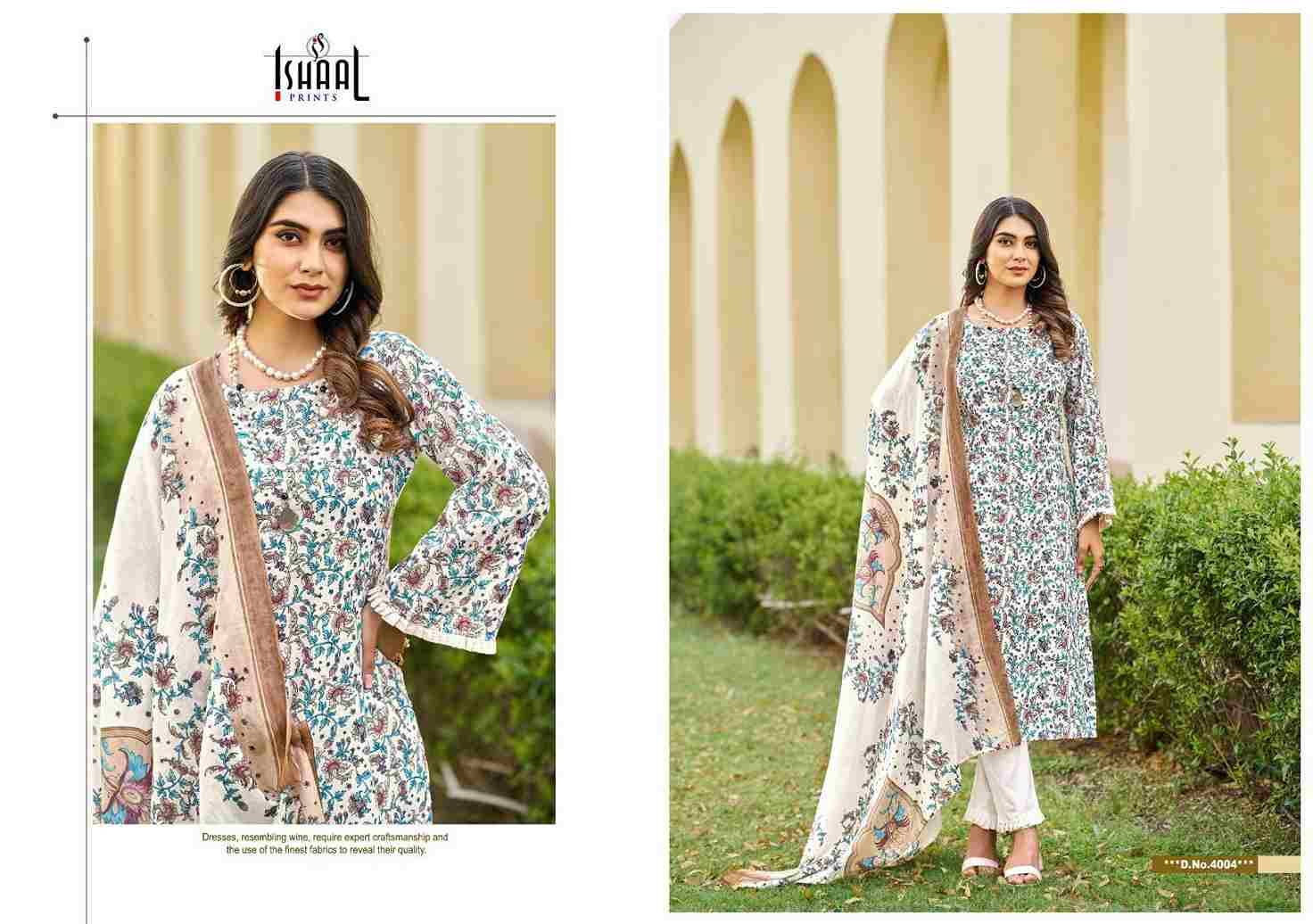 Kesariya Vol-4 By Ishaal Prints 4001 To 4008 Series Beautiful Festive Suits Stylish Fancy Colorful Casual Wear & Ethnic Wear Pure Lawn Embroidered Dresses At Wholesale Price