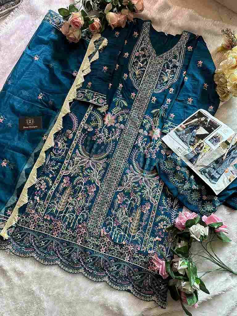 Ziaaz Designs Hit Design 505 By Ziaaz Designs Beautiful Pakistani Suits Stylish Fancy Colorful Party Wear & Occasional Wear Cambric Cotton Dresses At Wholesale Price