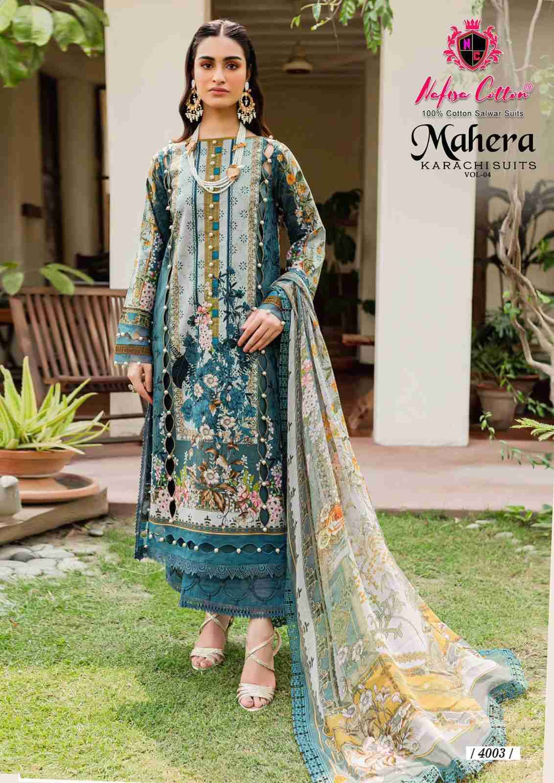 Mahera Vol-4 By Nafisa Cotton 4001 To 4006 Series Beautiful Festive Suits Stylish Fancy Colorful Casual Wear & Ethnic Wear Soft Cotton Print Dresses At Wholesale Price