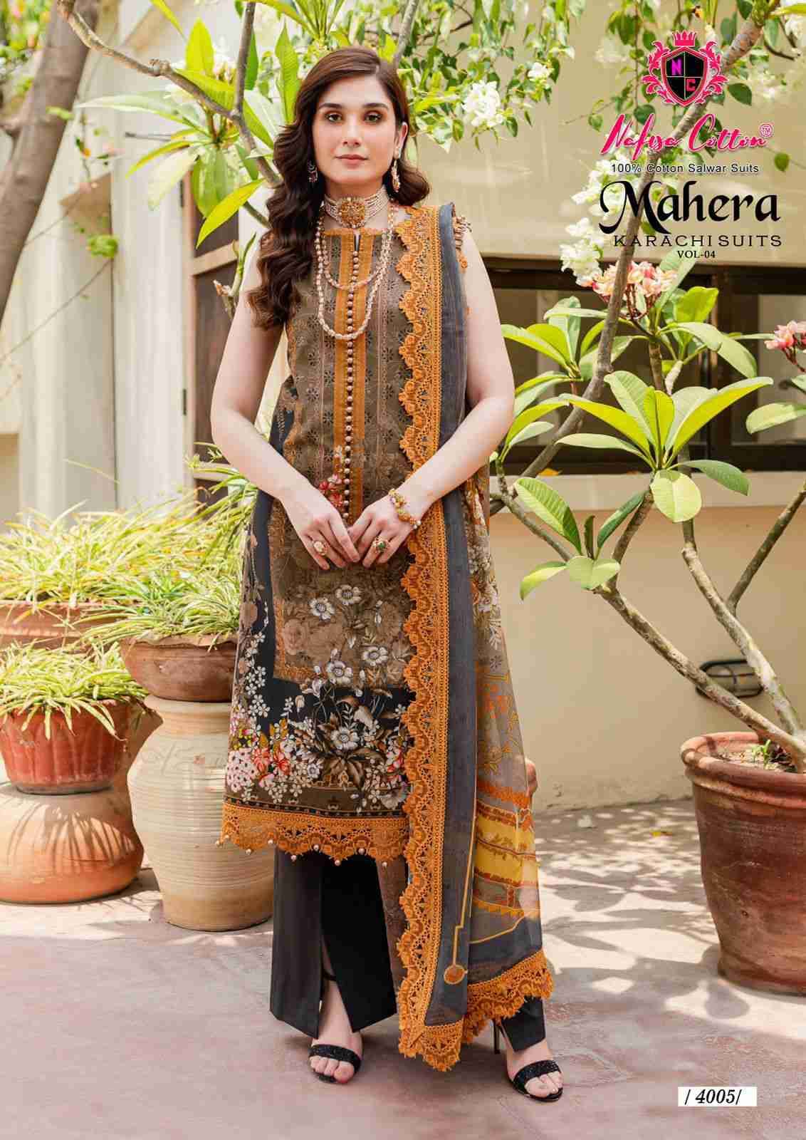 Mahera Vol-4 By Nafisa Cotton 4001 To 4006 Series Beautiful Festive Suits Stylish Fancy Colorful Casual Wear & Ethnic Wear Soft Cotton Print Dresses At Wholesale Price