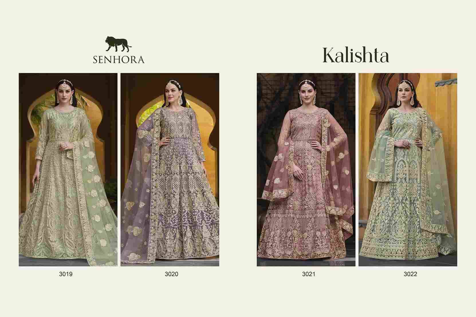 Kalishta By Senhora Dresses 3019 To 3022 Series Designer Anarkali Suits Beautiful Fancy Colorful Stylish Party Wear & Occasional Wear Pure Net Dresses At Wholesale Price