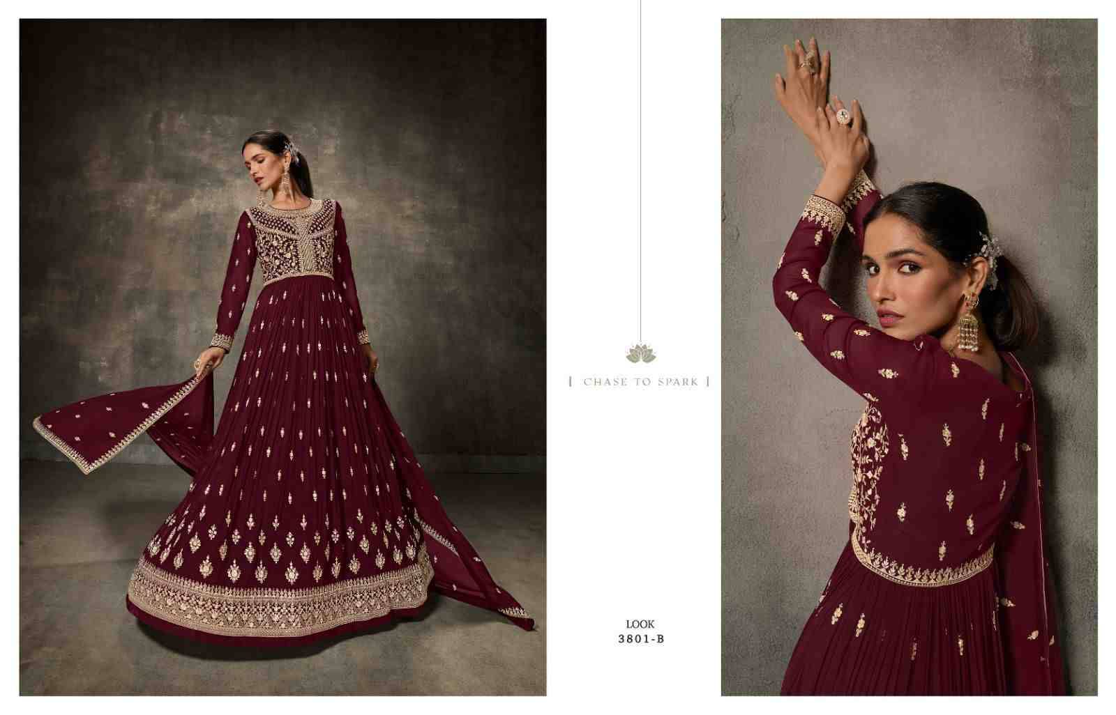 Sheroz By Fashid Wholesale 3801-A To 3801-D Series Designer Anarkali Suits Beautiful Fancy Colorful Stylish Party Wear & Occasional Wear Faux Georgette Dresses At Wholesale Price