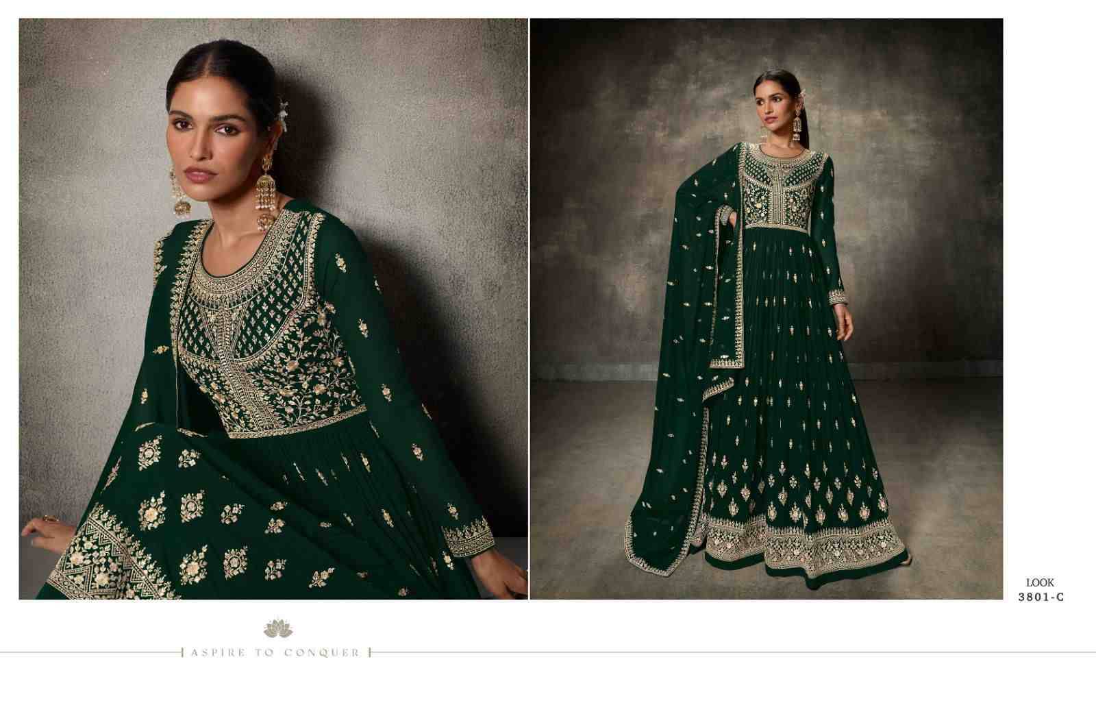Sheroz By Fashid Wholesale 3801-A To 3801-D Series Designer Anarkali Suits Beautiful Fancy Colorful Stylish Party Wear & Occasional Wear Faux Georgette Dresses At Wholesale Price