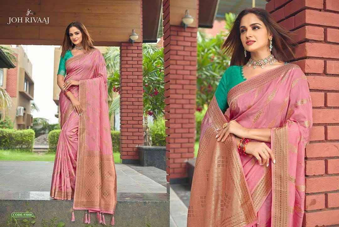 Jacklin Vol-930 By Joh Rivaaj 93001 To 93009 Series Indian Traditional Wear Collection Beautiful Stylish Fancy Colorful Party Wear & Occasional Wear Silk Sarees At Wholesale Price