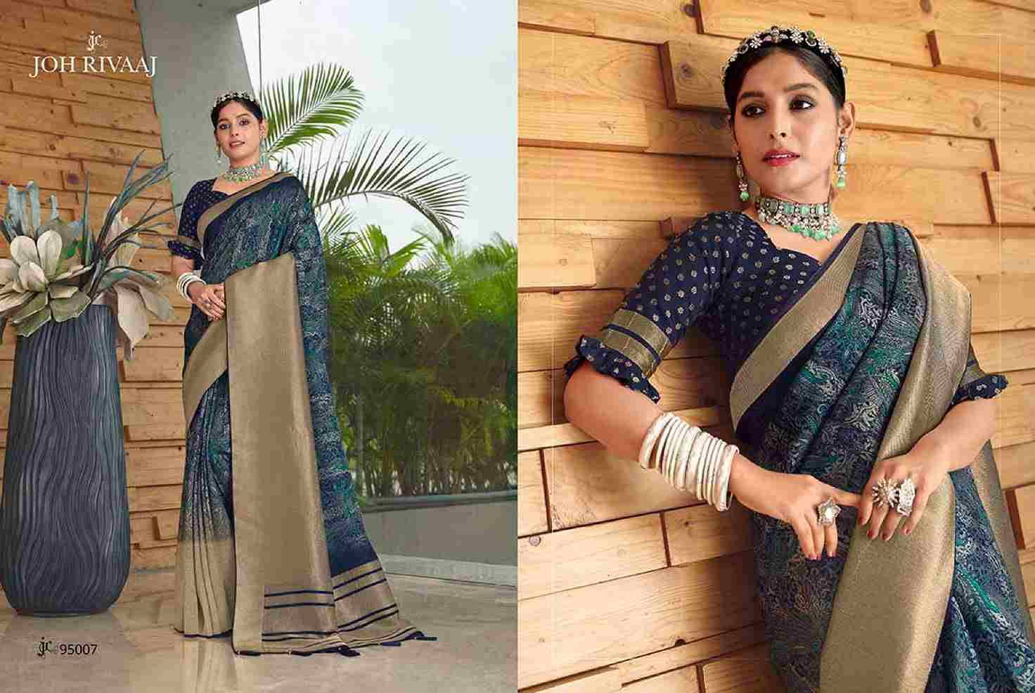 Jaimee Vol-950 By Joh Rivaaj 95001 To 95008 Series Indian Traditional Wear Collection Beautiful Stylish Fancy Colorful Party Wear & Occasional Wear Silk Sarees At Wholesale Price