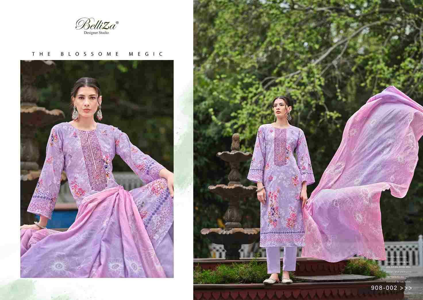 Naira Vol-48 By Belliza 908-001 To 908-008 Series Beautiful Festive Suits Stylish Fancy Colorful Casual Wear & Ethnic Wear Pure Cotton Print Dresses At Wholesale Price