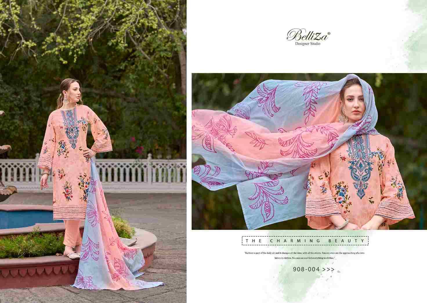 Naira Vol-48 By Belliza 908-001 To 908-008 Series Beautiful Festive Suits Stylish Fancy Colorful Casual Wear & Ethnic Wear Pure Cotton Print Dresses At Wholesale Price