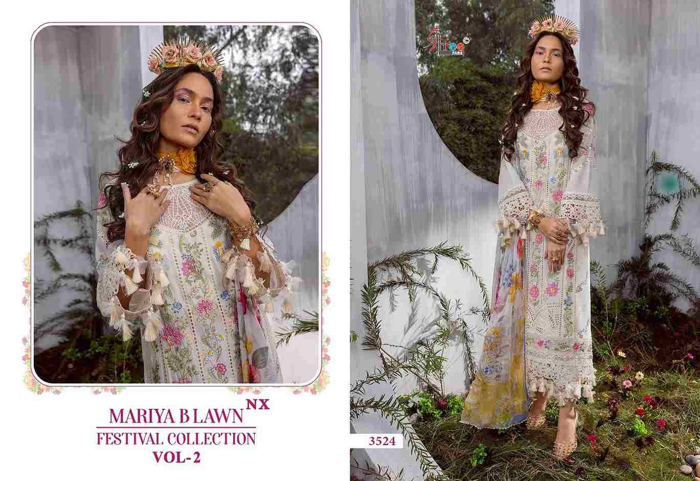 Mariya B Lawn Festival Collection Vol-2 Nx By Shree Fabs 3524 To 3526 Series Designer Pakistani Suits Beautiful Stylish Fancy Colorful Party Wear & Occasional Wear Pure Lawn Cotton Print Embroidered Dresses At Wholesale Price