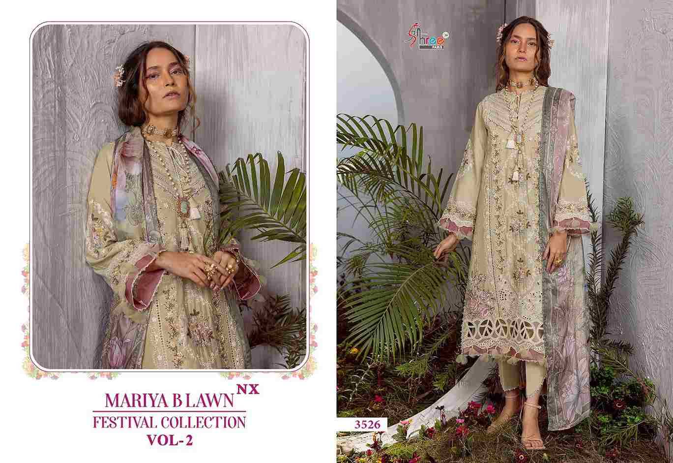 Mariya B Lawn Festival Collection Vol-2 Nx By Shree Fabs 3524 To 3526 Series Designer Pakistani Suits Beautiful Stylish Fancy Colorful Party Wear & Occasional Wear Pure Lawn Cotton Print Embroidered Dresses At Wholesale Price