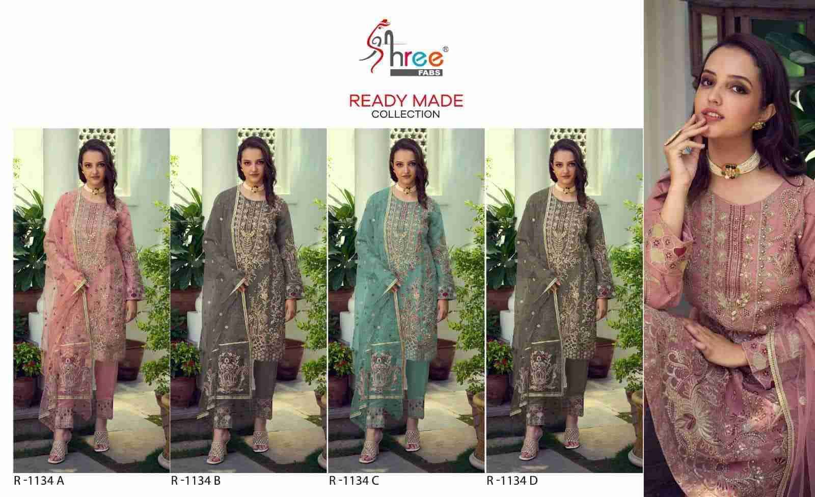 Shree Fabs Hit Design R-1134 Colours By Shree Fabs R-1134-A To R-1134-D Series Beautiful Pakistani Suits Stylish Fancy Colorful Party Wear & Occasional Wear Organza Embroidered Dresses At Wholesale Price
