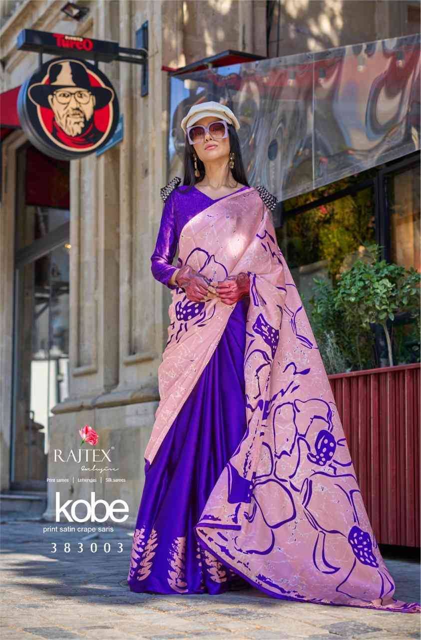 Kobe By Raj Tex 383001 To 383018 Series Indian Traditional Wear Collection Beautiful Stylish Fancy Colorful Party Wear & Occasional Wear Satin Crepe Sarees At Wholesale Price