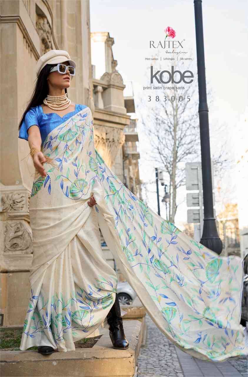 Kobe By Raj Tex 383001 To 383018 Series Indian Traditional Wear Collection Beautiful Stylish Fancy Colorful Party Wear & Occasional Wear Satin Crepe Sarees At Wholesale Price