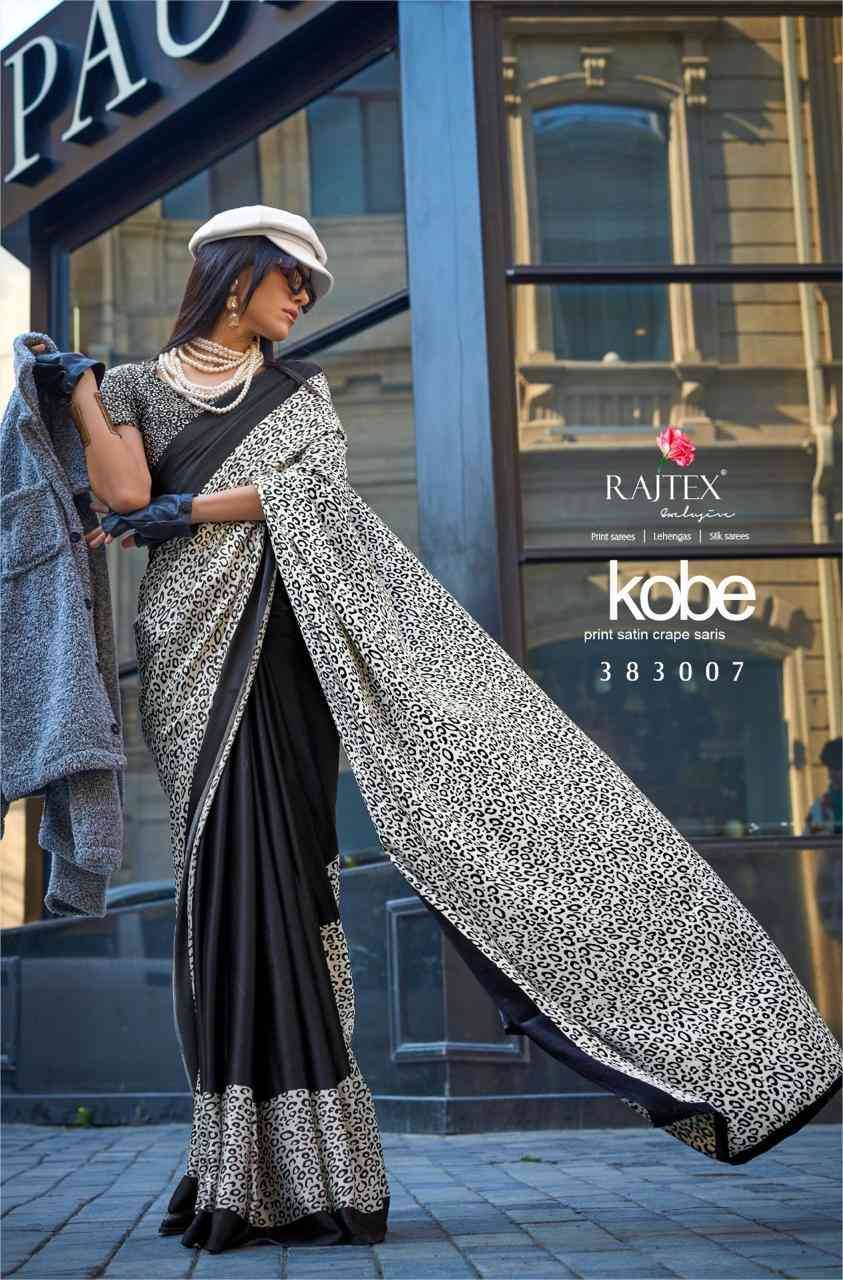 Kobe By Raj Tex 383001 To 383018 Series Indian Traditional Wear Collection Beautiful Stylish Fancy Colorful Party Wear & Occasional Wear Satin Crepe Sarees At Wholesale Price