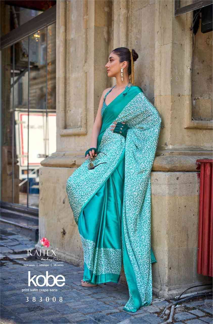 Kobe By Raj Tex 383001 To 383018 Series Indian Traditional Wear Collection Beautiful Stylish Fancy Colorful Party Wear & Occasional Wear Satin Crepe Sarees At Wholesale Price
