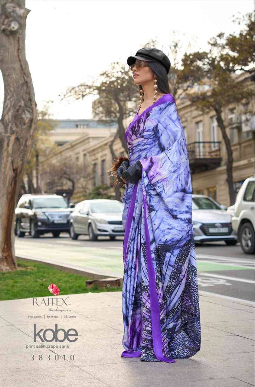 Kobe By Raj Tex 383001 To 383018 Series Indian Traditional Wear Collection Beautiful Stylish Fancy Colorful Party Wear & Occasional Wear Satin Crepe Sarees At Wholesale Price