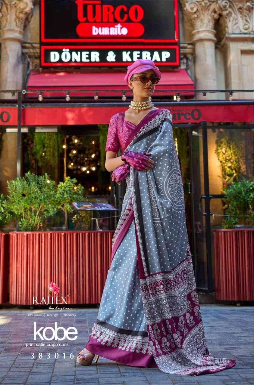 Kobe By Raj Tex 383001 To 383018 Series Indian Traditional Wear Collection Beautiful Stylish Fancy Colorful Party Wear & Occasional Wear Satin Crepe Sarees At Wholesale Price