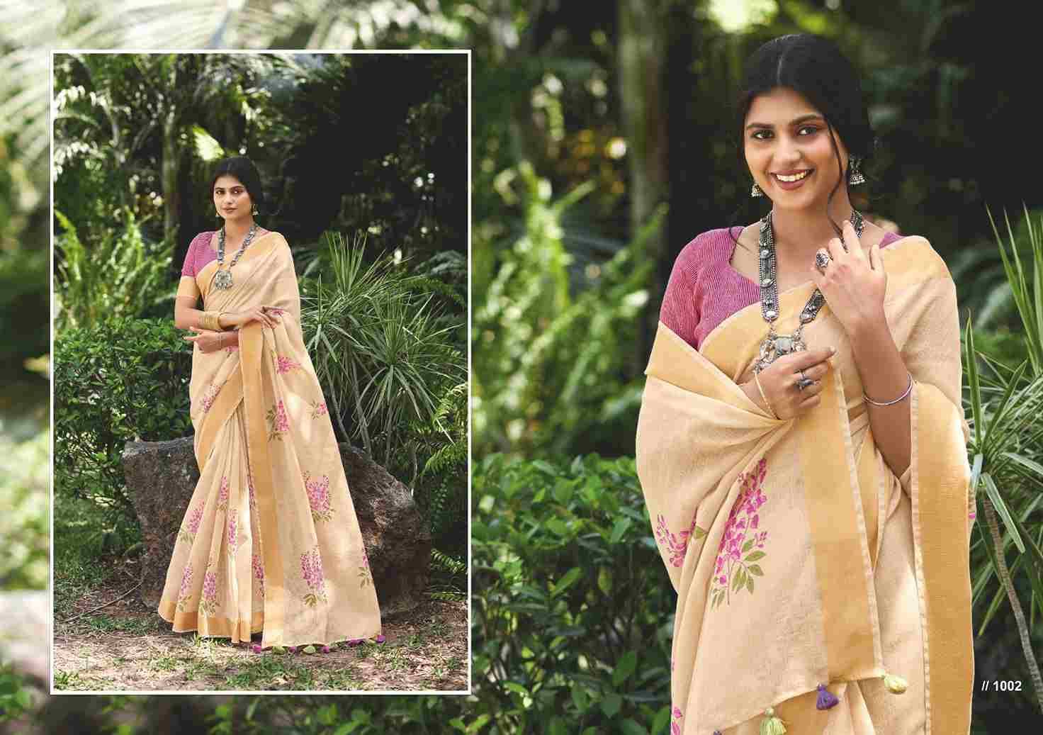 Khichha By SR 1001 To 1005 Series Indian Traditional Wear Collection Beautiful Stylish Fancy Colorful Party Wear & Occasional Wear Linen Sarees At Wholesale Price